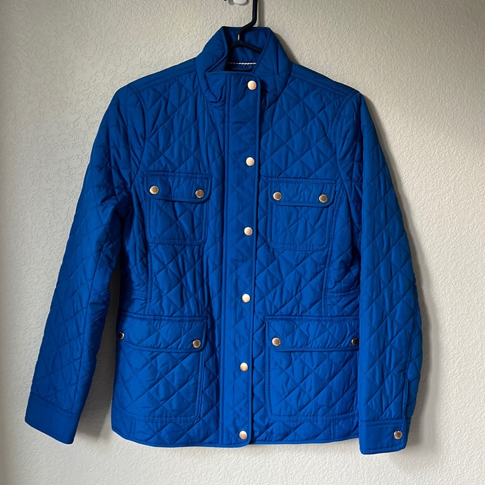 Talbots Quilted Jacket - Port Blue - Size XS
